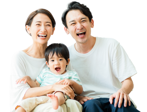 幸せな家族の写真